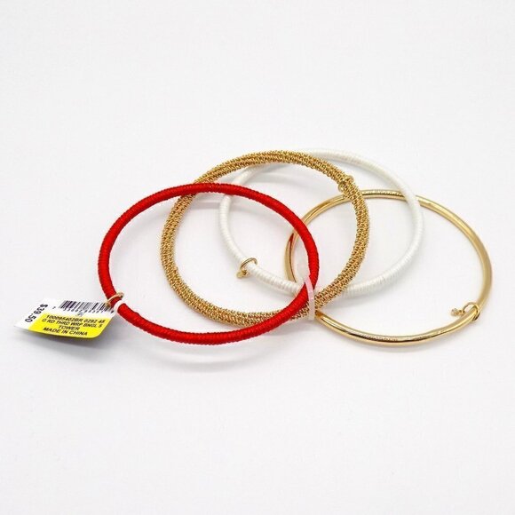 Inc International Concepts Bangle Bracelet Gold 4-Pc Set Charm & Cord Wrapped - Picture 2 of 10